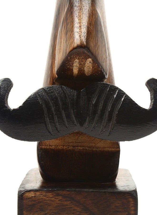 Craftland Handmade Antique Wooden Nose Shaped Spectacle Specs Eyeglass Holder Stand with Moustache (Antique). - Image 4